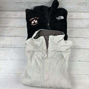 Lot of 2 North Face‎ Womens Small Jacket White Black Full Zip Fleece